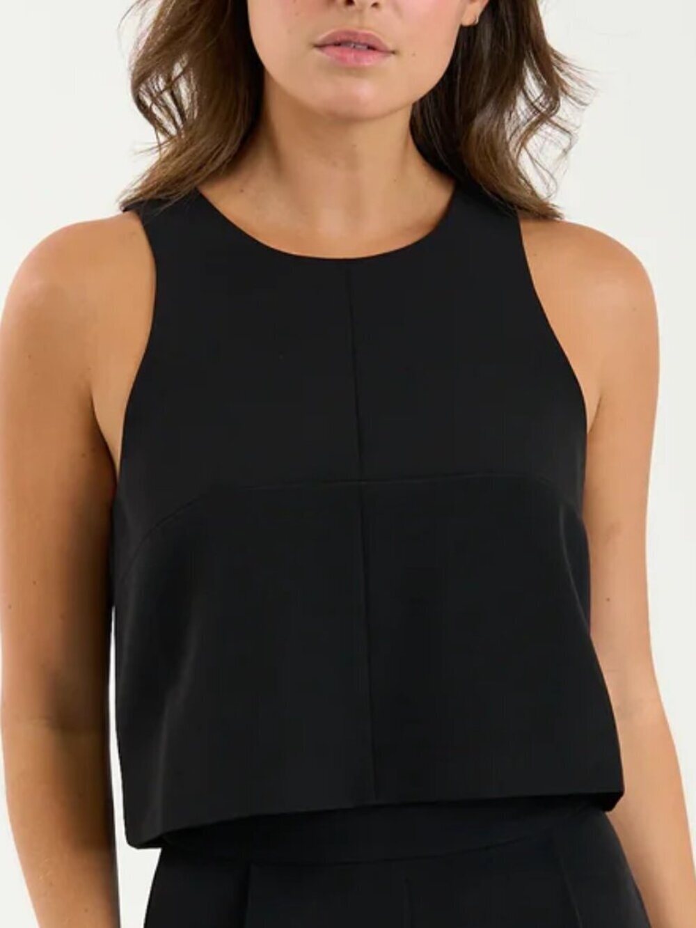 Sundays Rae top blouse shirt black tank cropped sleeveless boxy vest new X-Small